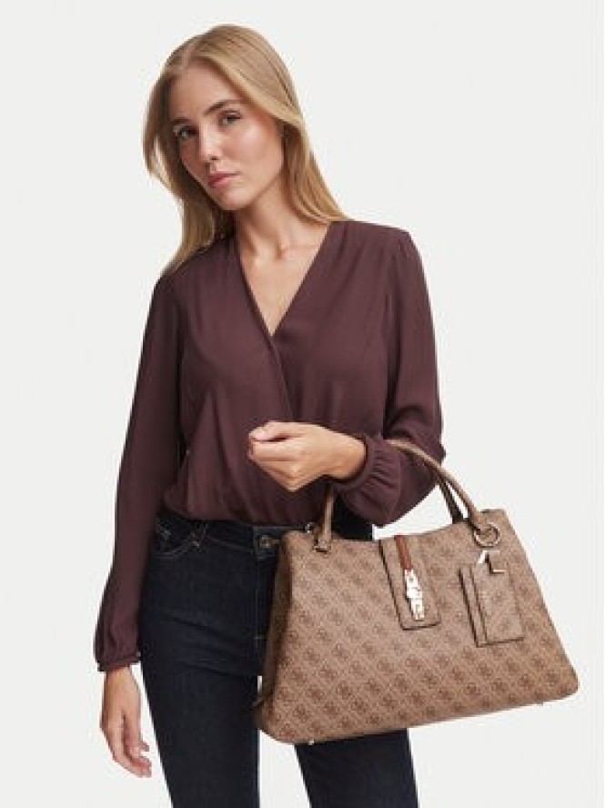 Guess Torebka Yvonne Logo HWSG23 78220 Brązowy jasny