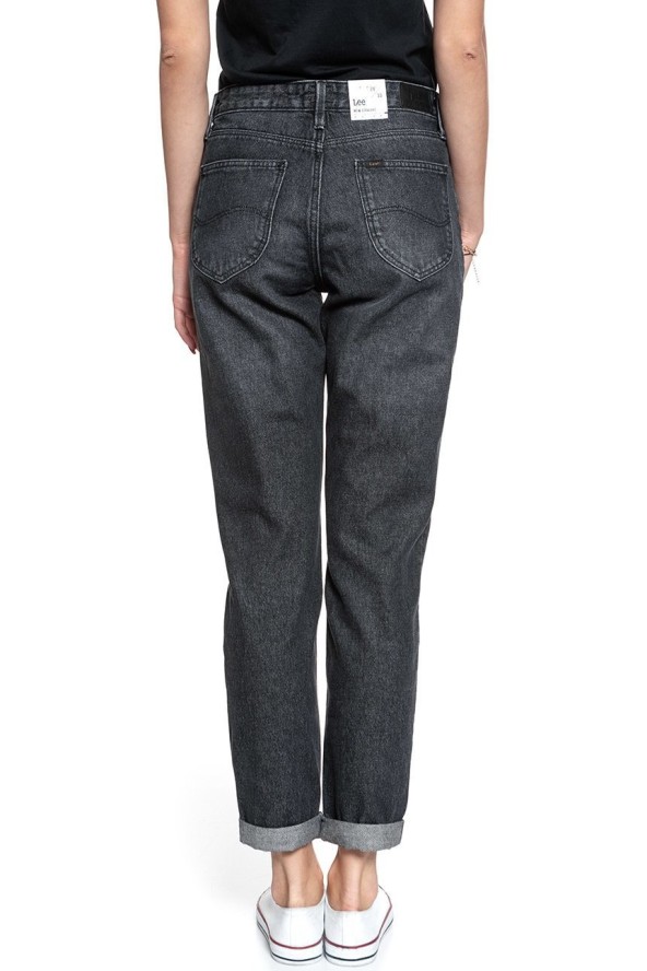 SPODNIE DAMSKIE LEE MOM STRAIGHT BLACK LAMONT L32IFFJZ 112107548