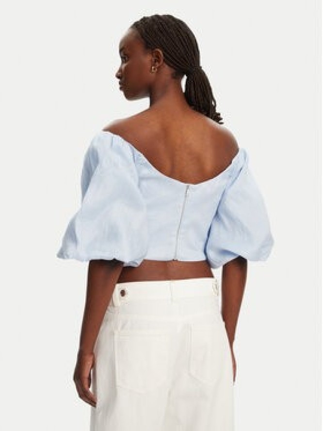 Bardot Bluzka Eva Linen 57892TB2 Błękitny Regular Fit