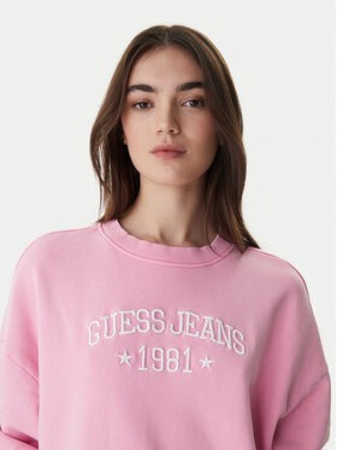 Guess Jeans Bluza W6RQ04 KCPR1 Różowy Relaxed Fit
