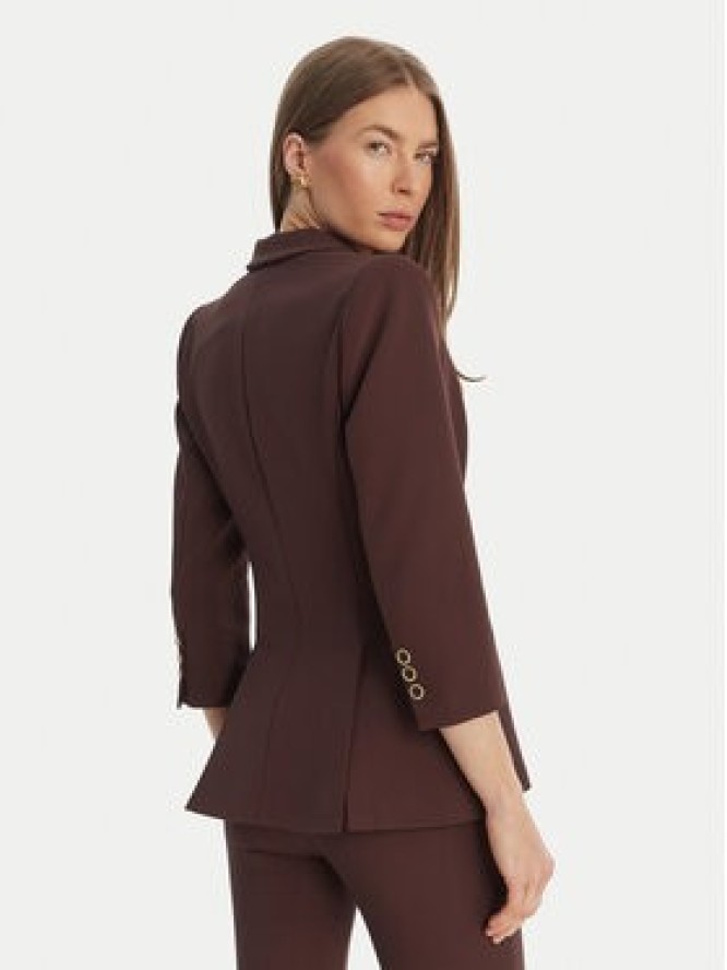 Elisabetta Franchi Marynarka GI-215-61E2-V590 Brązowy Regular Fit