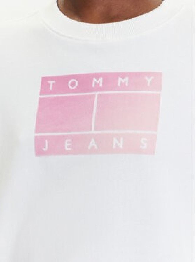 Tommy Jeans Bluza Gradient Flag DW0DW21396 Biały Relaxed Fit