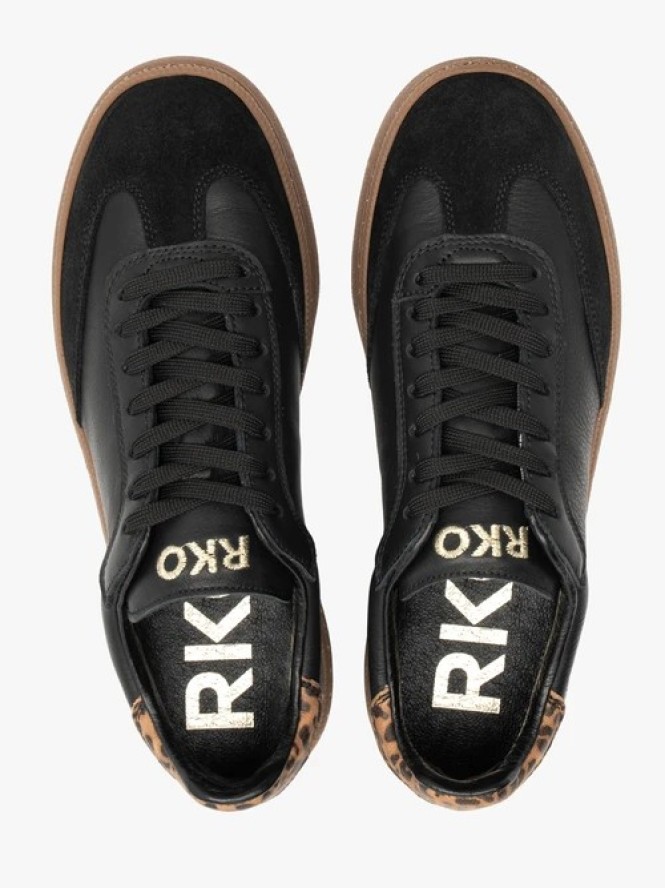 Czarne sneakersy z łączonych skór