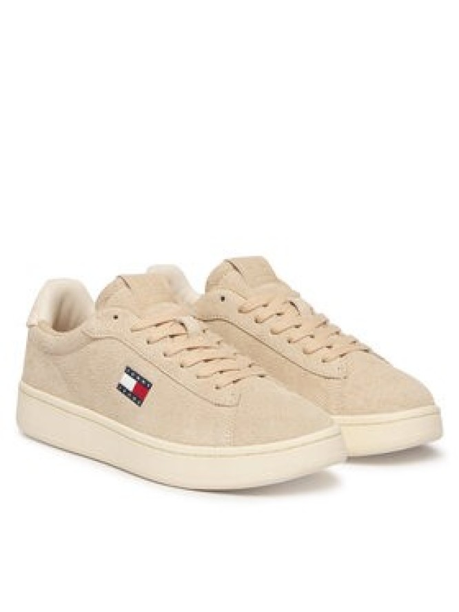 Tommy Jeans Sneakersy Logo Suede Archive EN02985 Beżowy