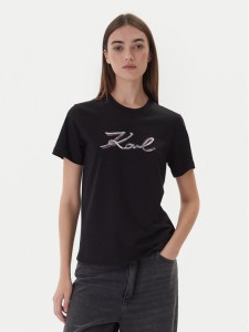 KARL LAGERFELD T-Shirt A4W17052 Czarny Regular Fit