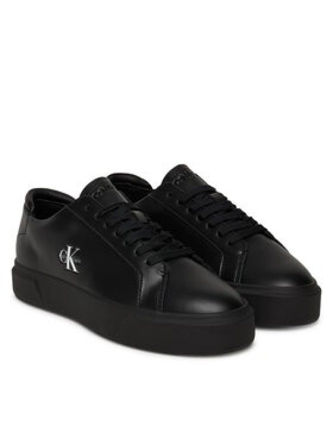 Calvin Klein Sneakersy Basket Cupsole Laceup Lth Ml YW0YW01945 Czarny