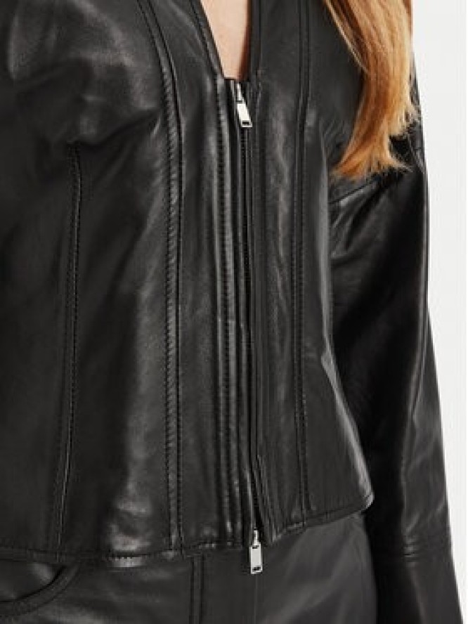 Marella Kurtka skórzana Daily 2513441041 Czarny Regular Fit