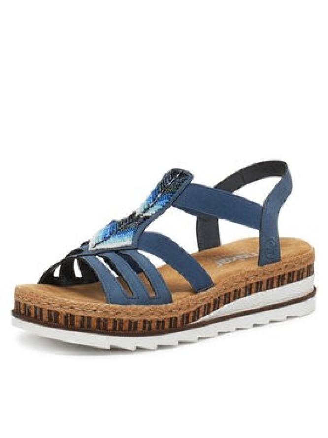 Rieker Sandały V7909-12 Granatowy