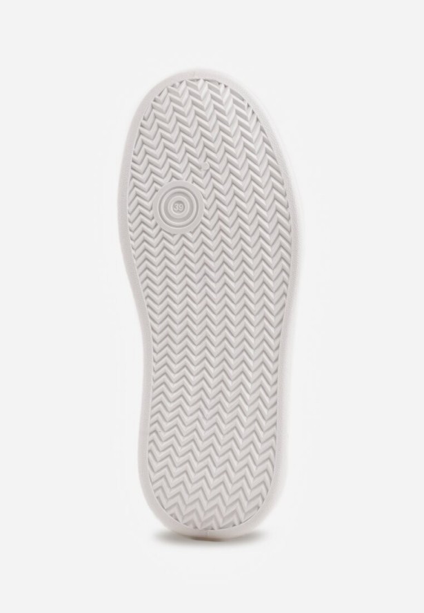 Biało-Złote Sneakersy Vices na Platformie Ozdobione Metalicznymi Aplikacjami Nelanil