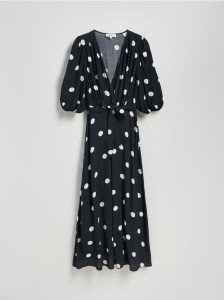 Sukienka maxi z wiązaniem - czarny