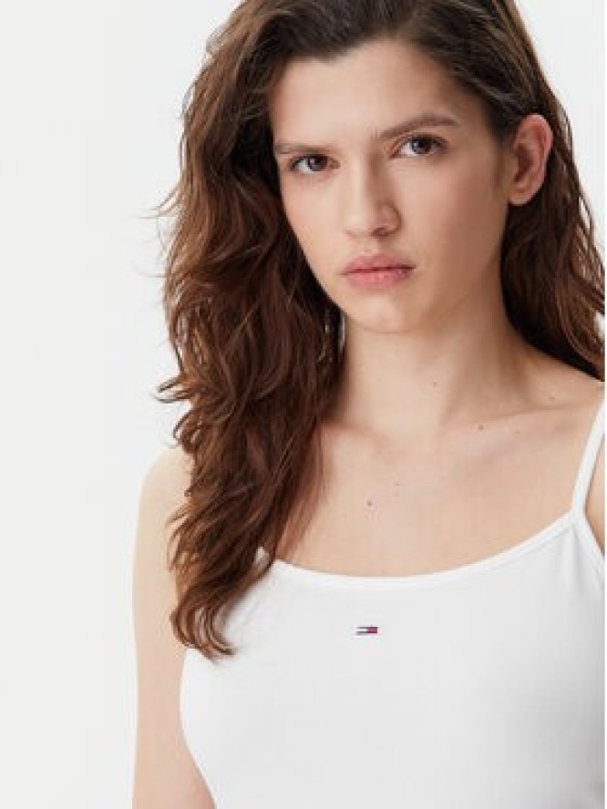 Tommy Jeans Top Essential DW0DW20675 Écru Slim Fit