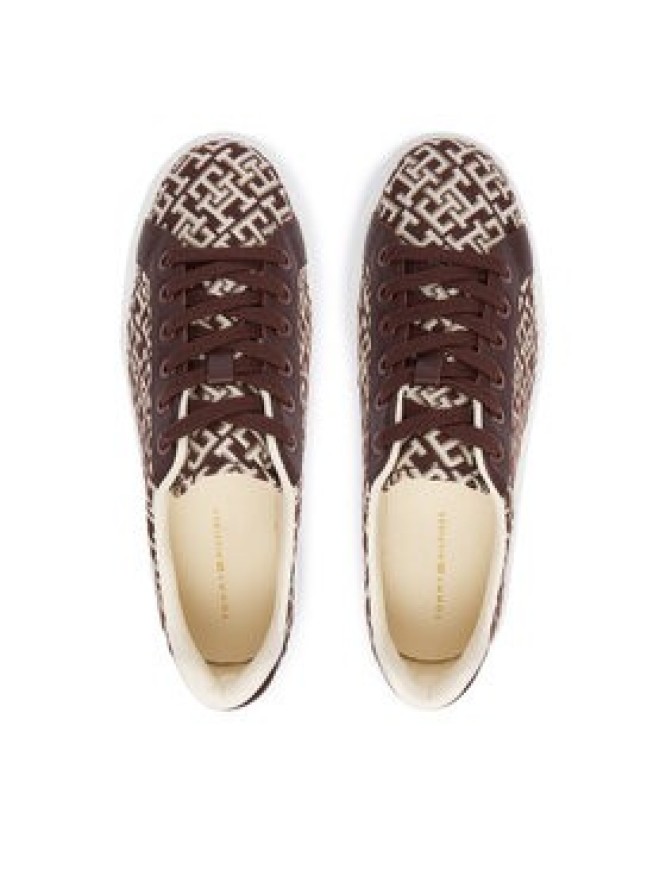 Tommy Hilfiger Sneakersy Chic Platform Monogram FW0FW09398 Brązowy