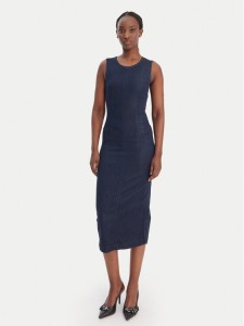 Guess Sukienka codzienna W6RK72 D6980 Granatowy Regular Fit