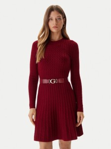 Guess Sukienka dzianinowa W5BK68 Z2YJ2 Czerwony Slim Fit