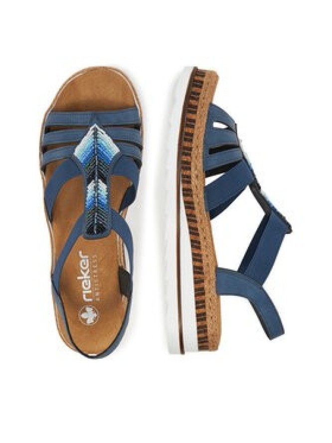 Rieker Sandały V7909-12 Granatowy