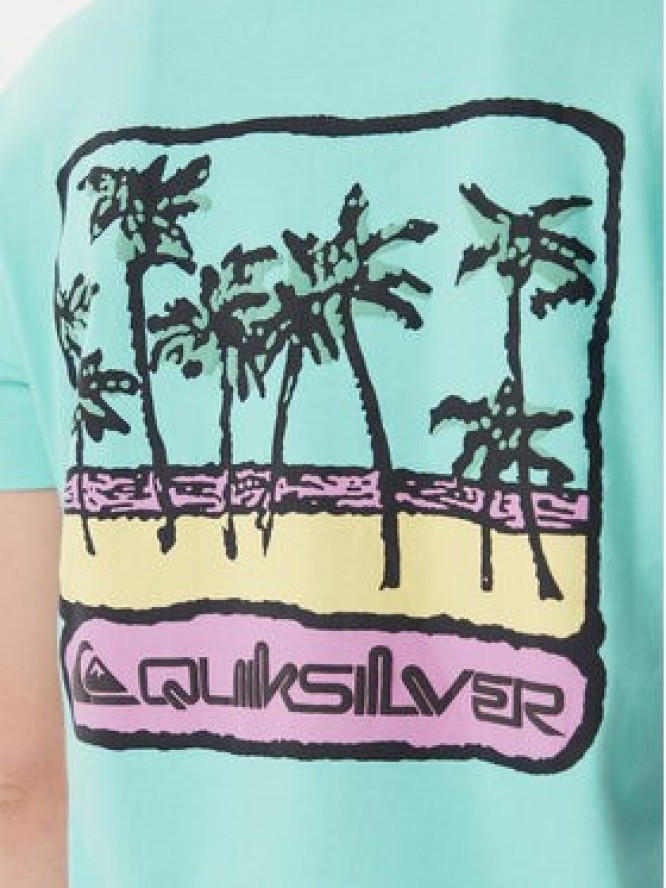 Quiksilver T-Shirt EQWZT03181 Turkusowy Relaxed Fit