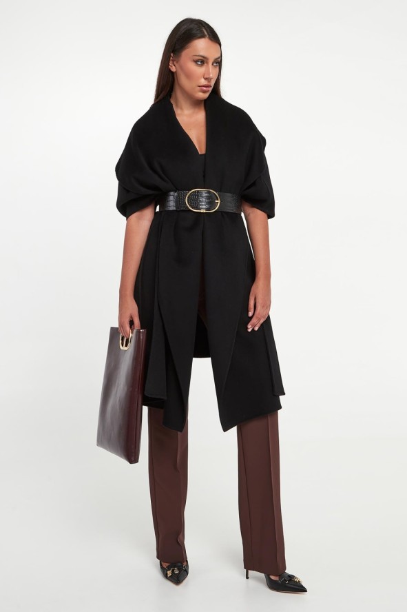 Płaszcz ponczo damski wełniany ELISABETTA FRANCHI