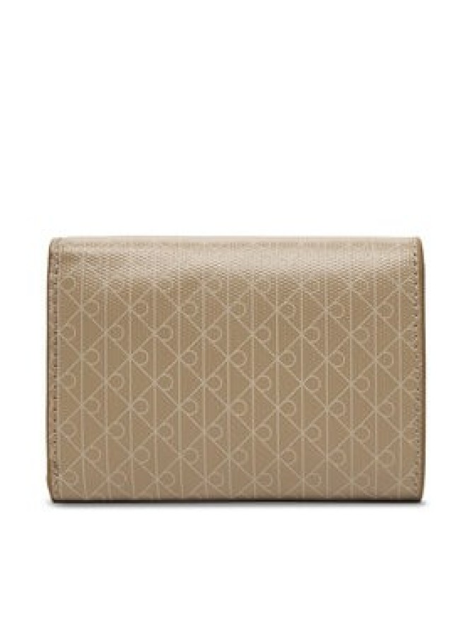 Calvin Klein Portfel Emblem Aop Trifold W/ Zip Pocket LV04F1118G Beżowy