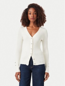 Guess Kardigan W6YR11 Z0950 Kremowy Slim Fit