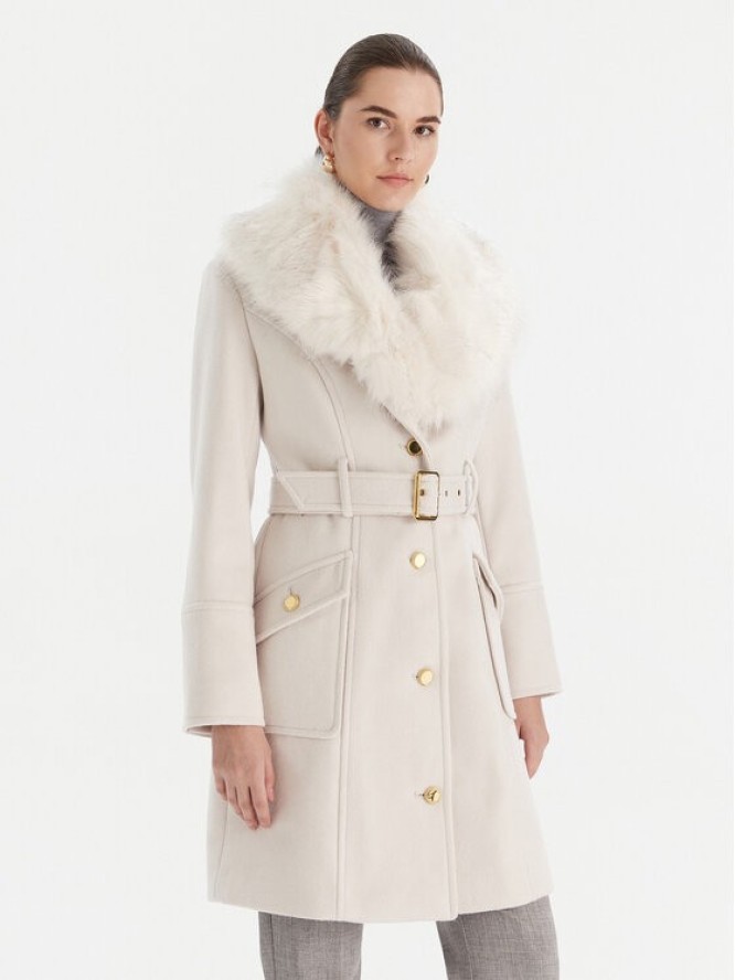 Marciano Guess Płaszcz wełniany 5BGL26 1799Z Écru Regular Fit