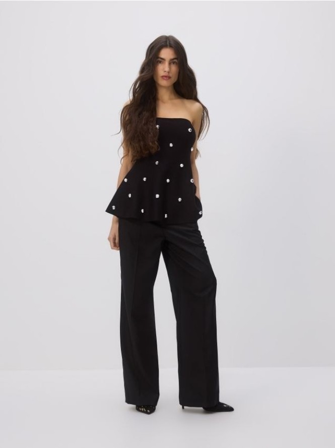 Spodnie z wełną - czarny