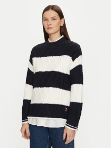 U.S. Polo Assn. Sweter WUP1175 Granatowy Relaxed Fit