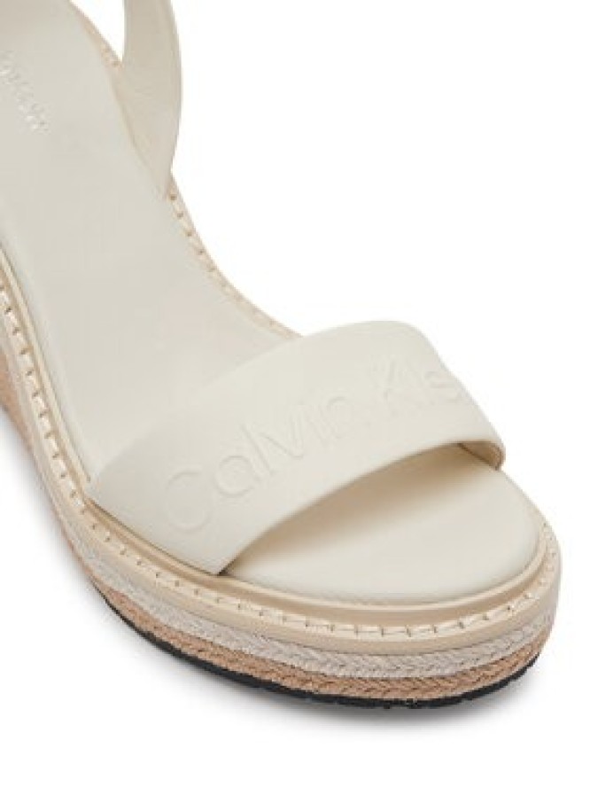 Calvin Klein Espadryle Wedge Sandal 70 - He HW0HW02376 Biały