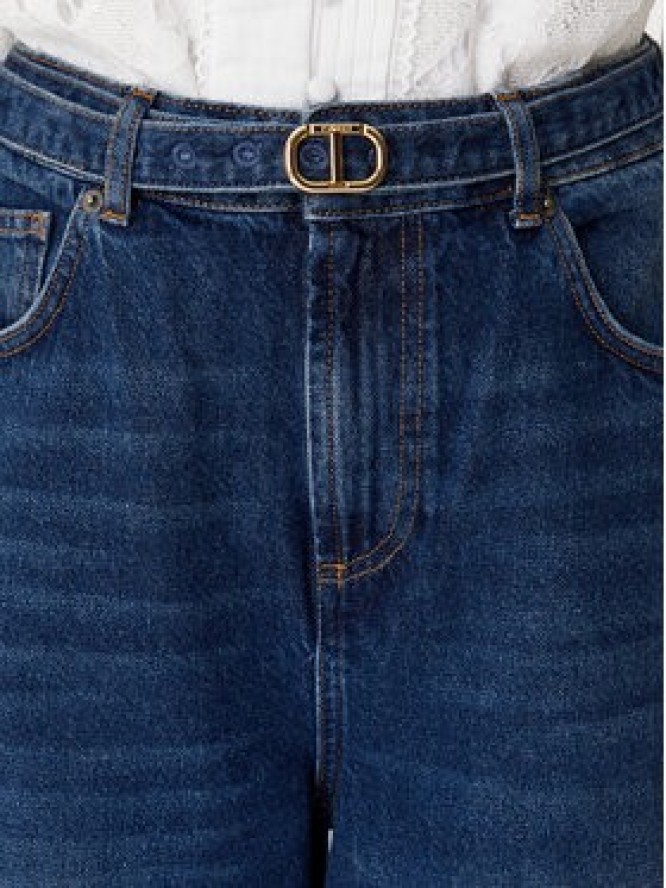 TWINSET Jeansy 252TP2540 Granatowy Wide Leg