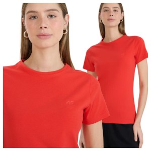 T-shirt slim gładki damski 4F 4FWMM00TTSHF2255