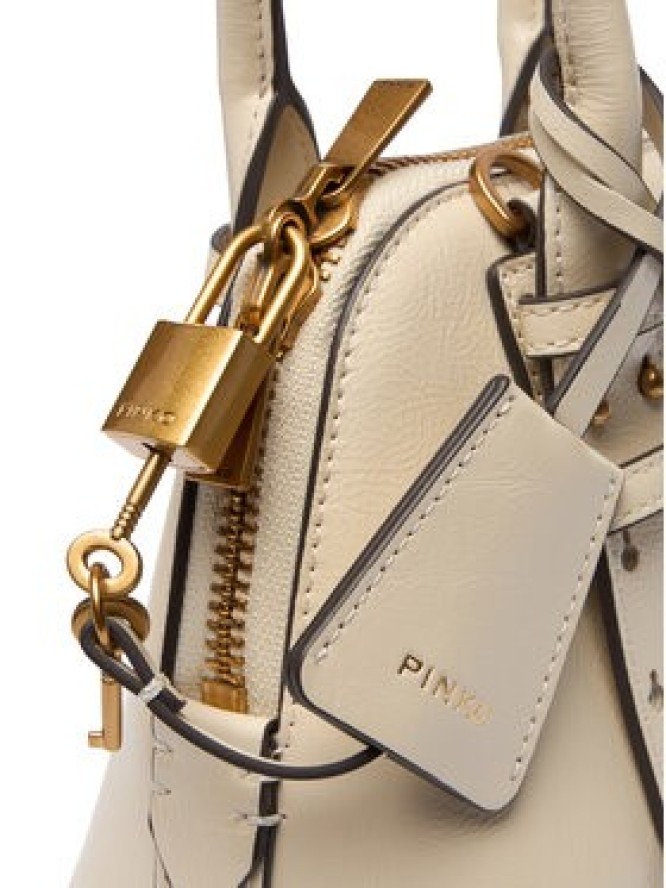 PINKO Torebka Bowling Bag Zip Mini AI 25-26 PLTT 105333 A0QO Écru