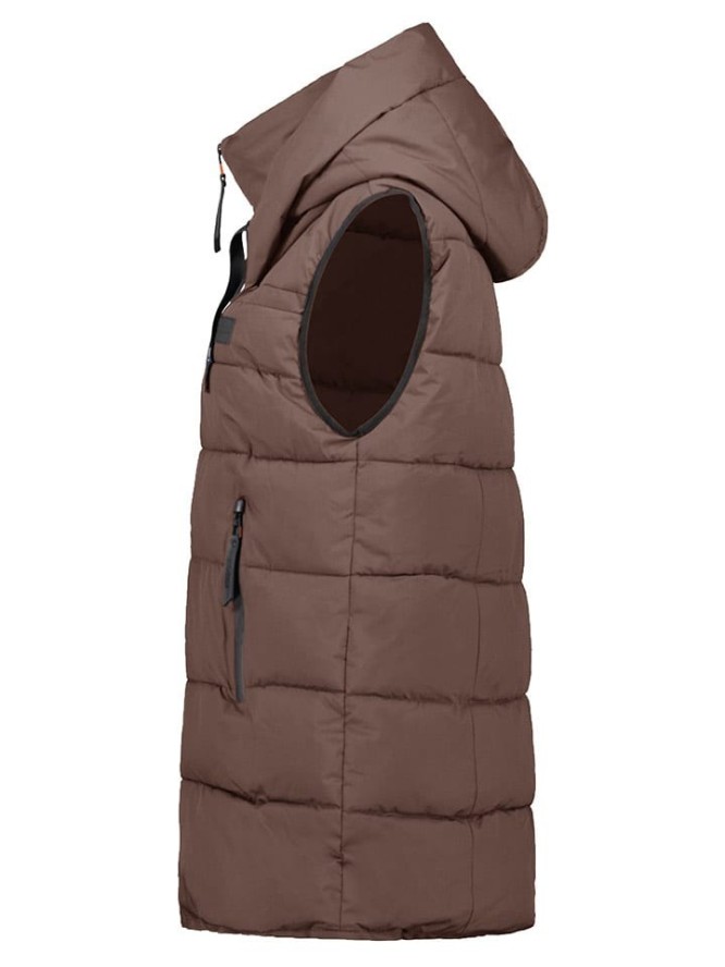 Geographical Norway Kamizelka pikowana "Dolbar" w kolorze ciemnobrązowym rozmiar: S