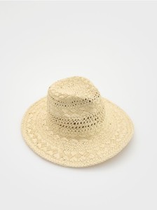 Pleciony kapelusz panama - kremowy