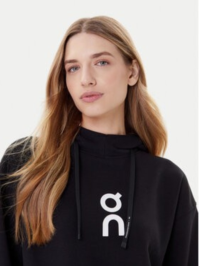 On Bluza Club Hoodie 1WE1004 Czarny Relaxed Fit