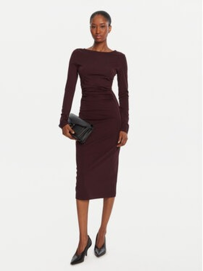 KAOS Sukienka koktajlowa Abiti RI1MA002 4005 Bordowy Slim Fit