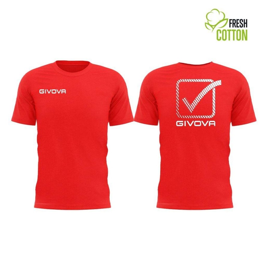 Bawełniana koszulka Givova Cubo Red 2XL
