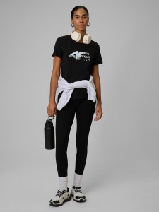 4F Legginsy dzianinowe damskie - czarne M