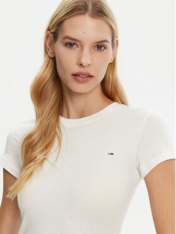 Tommy Jeans T-Shirt DW0DW20459 Biały Slim Fit