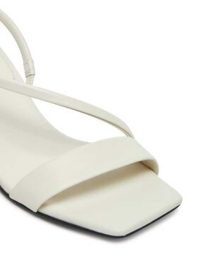 Calvin Klein Sandały Heel Sandal 50 Squared Lth HW0HW02534 Biały