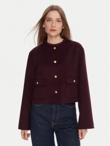 Tommy Hilfiger Kurtka przejściowa WW0WW47446 Bordowy Regular Fit