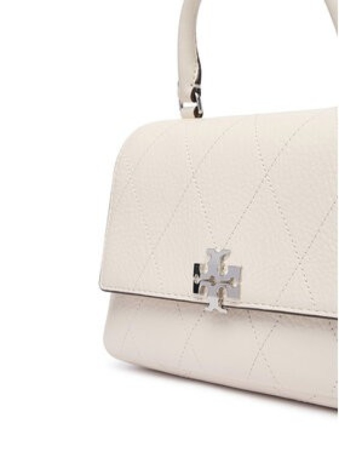 Tory Burch Torebka Charlie Quilted Mini Top Handle Chain Wallet 186032 Kremowy