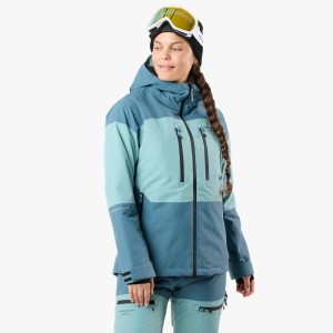 Kurtka Narciarska Narciarstwo Kobieta Freeride Wodoodporność