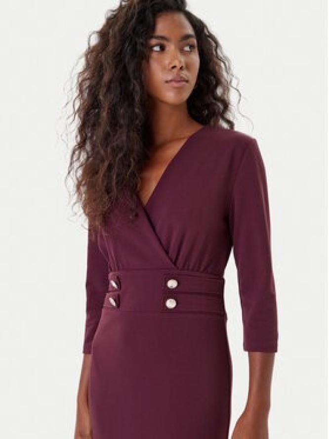 Rinascimento Sukienka koktajlowa CFC0126151003 Bordowy Slim Fit