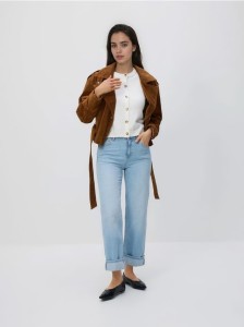 Kardigan z krótkimi rękawami - złamana biel