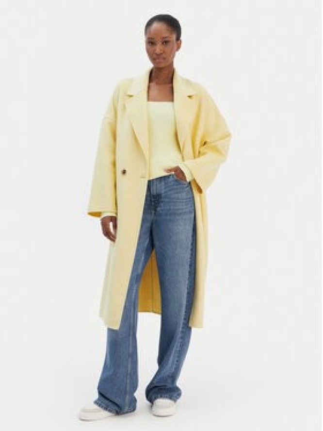 ViCOLO Płaszcz wełniany TF0003 Żółty Regular Fit