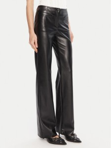 Patrizia Pepe Spodnie skórzane 8P0757 E005 Czarny Regular Fit