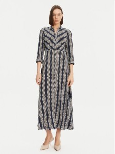 YAS Sukienka koszulowa Savanna 26022663 Granatowy Loose Fit