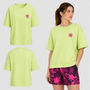 KOSZULKA DAMSKA 4F T-SHIRT SPORTOWY Z NADRUKIEM 1 BAWEŁNA F2719 SS26