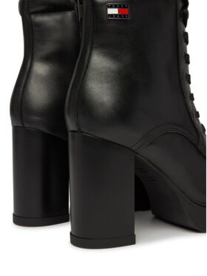 Tommy Jeans Botki Tjw Lace Up High Heel Boots EN0EN03109 Czarny