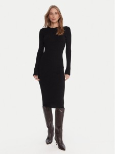 Kontatto Sukienka dzianinowa 3M0829C Czarny Slim Fit