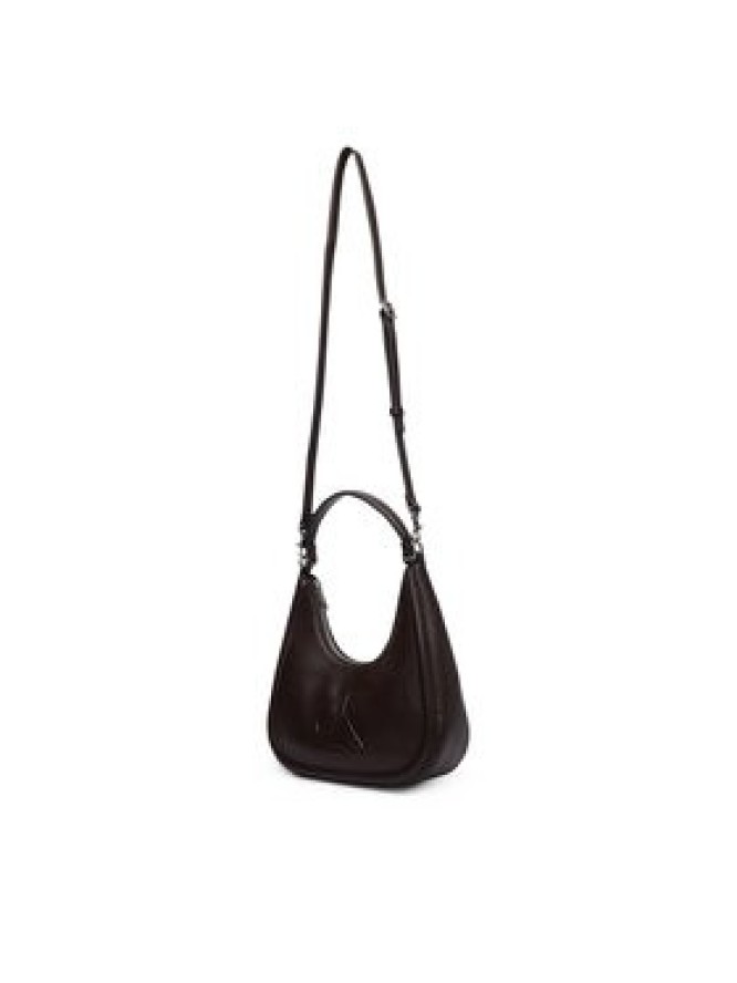 Calvin Klein Torebka Bold Ck Small Crescent Bag LV04F3561G Brązowy ciemny